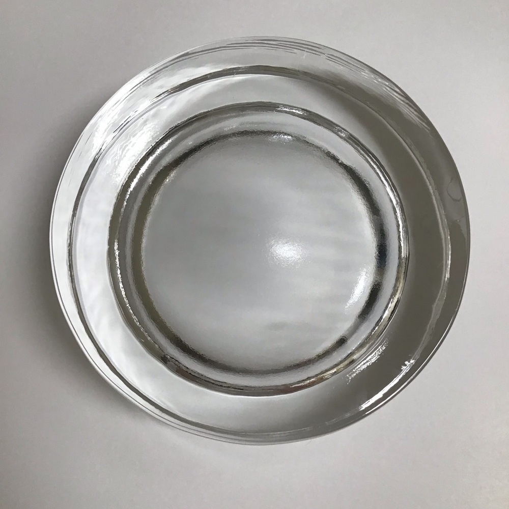 Decanter Clear Glass Tilted Saucer Base Stopper Modern Barware 3PC Round Bourbon - Picture 4 of 8